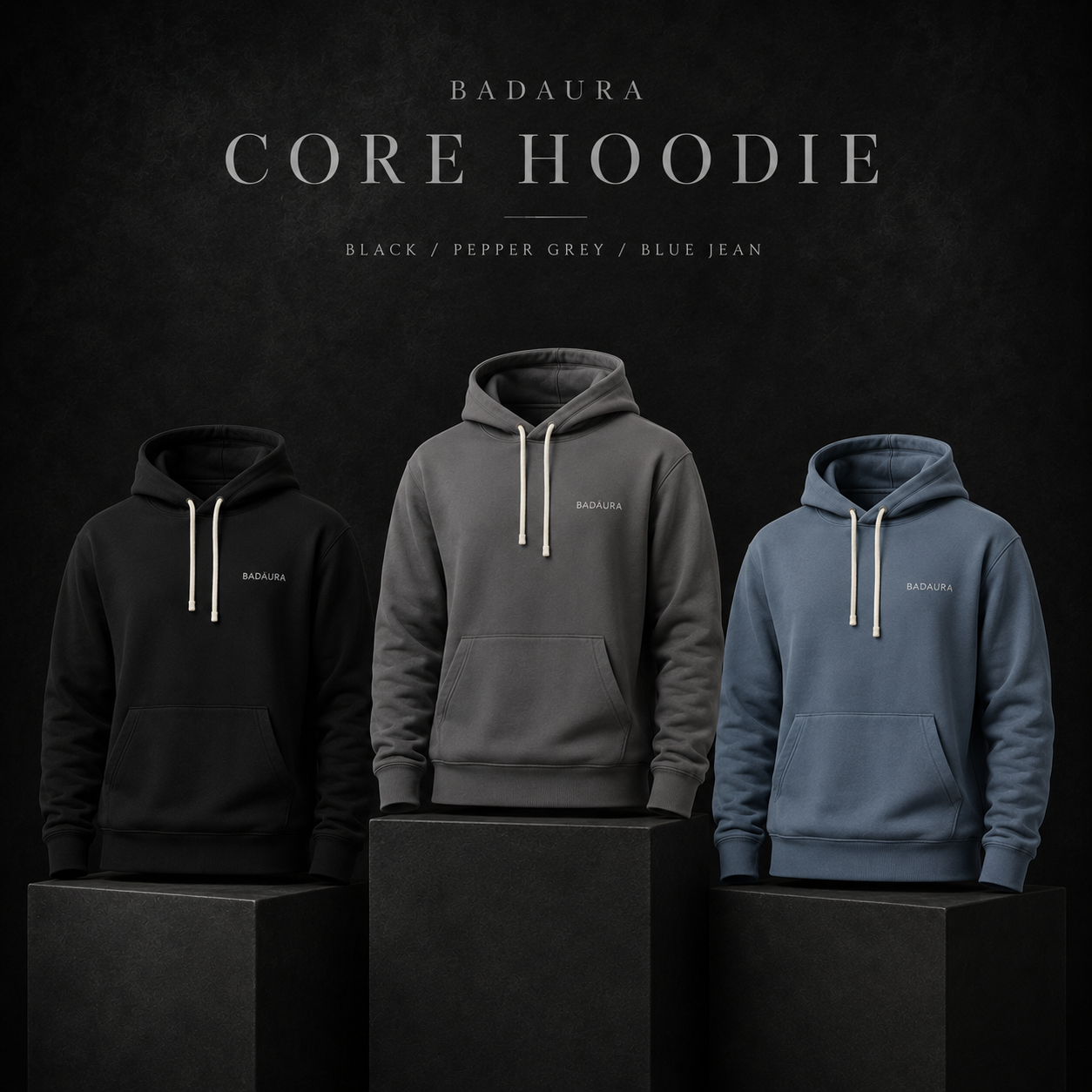 Badaura hoodies dark colors